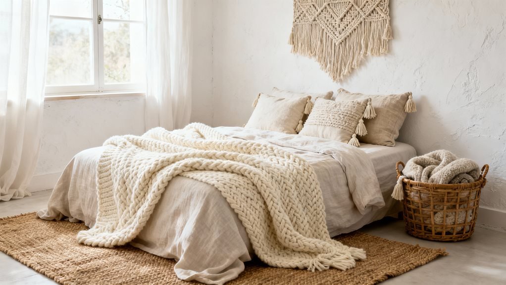 cotton sheets chunky knit warmth