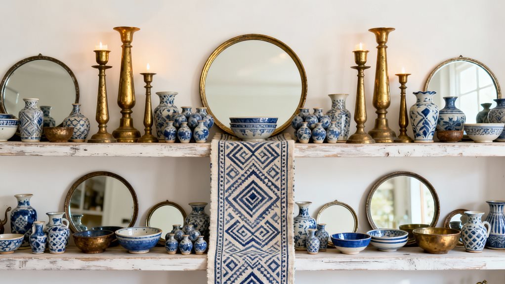 recurring colors shapes materials themes