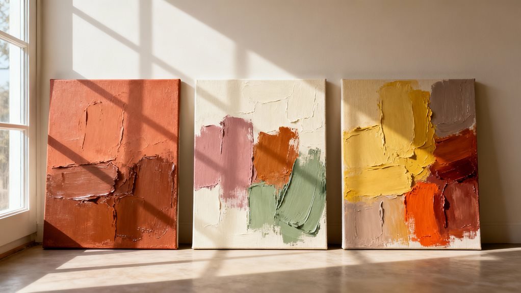 three eclectic color palettes feel warm