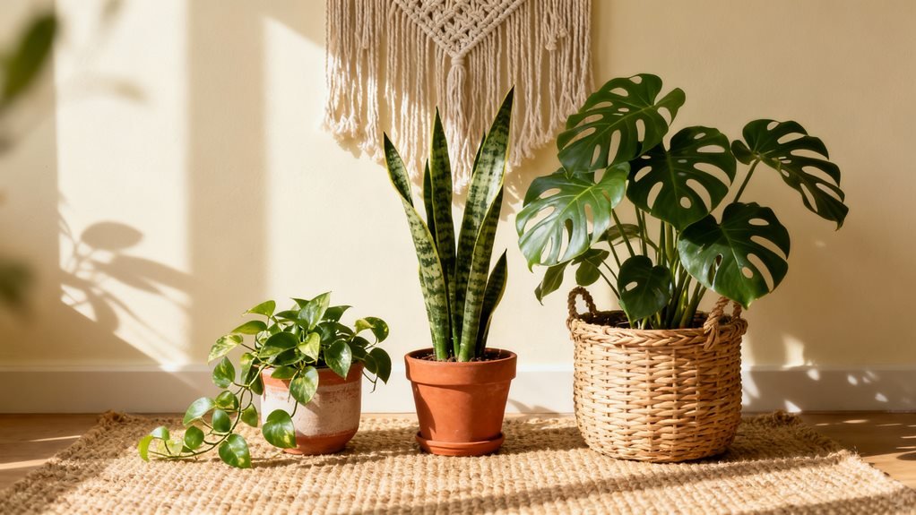 three plants spark boho energy at home