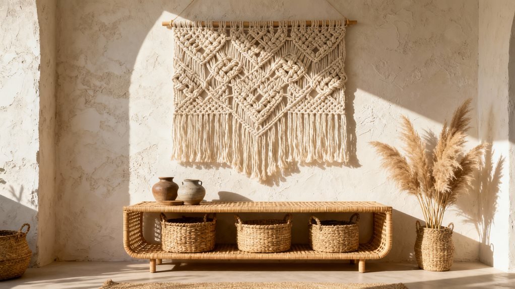 woven wall hangings add depth